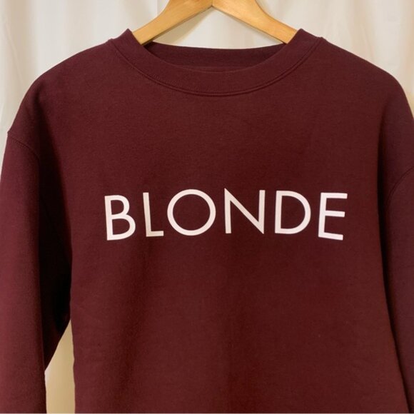 Brunette The Label Core Crew BLONDE Winetasting Burgundy S/M NWT - Picture 2 of 11